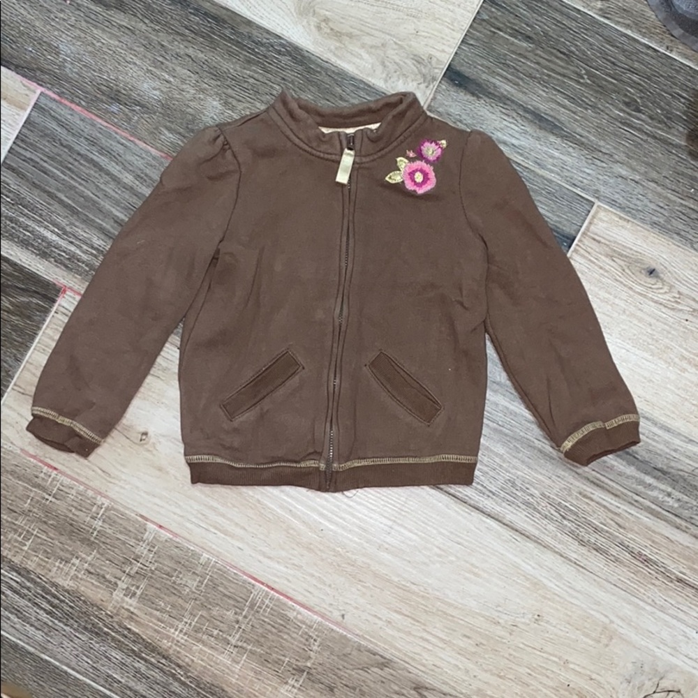 Toddler Brown Zip Sweatshirt! 3T